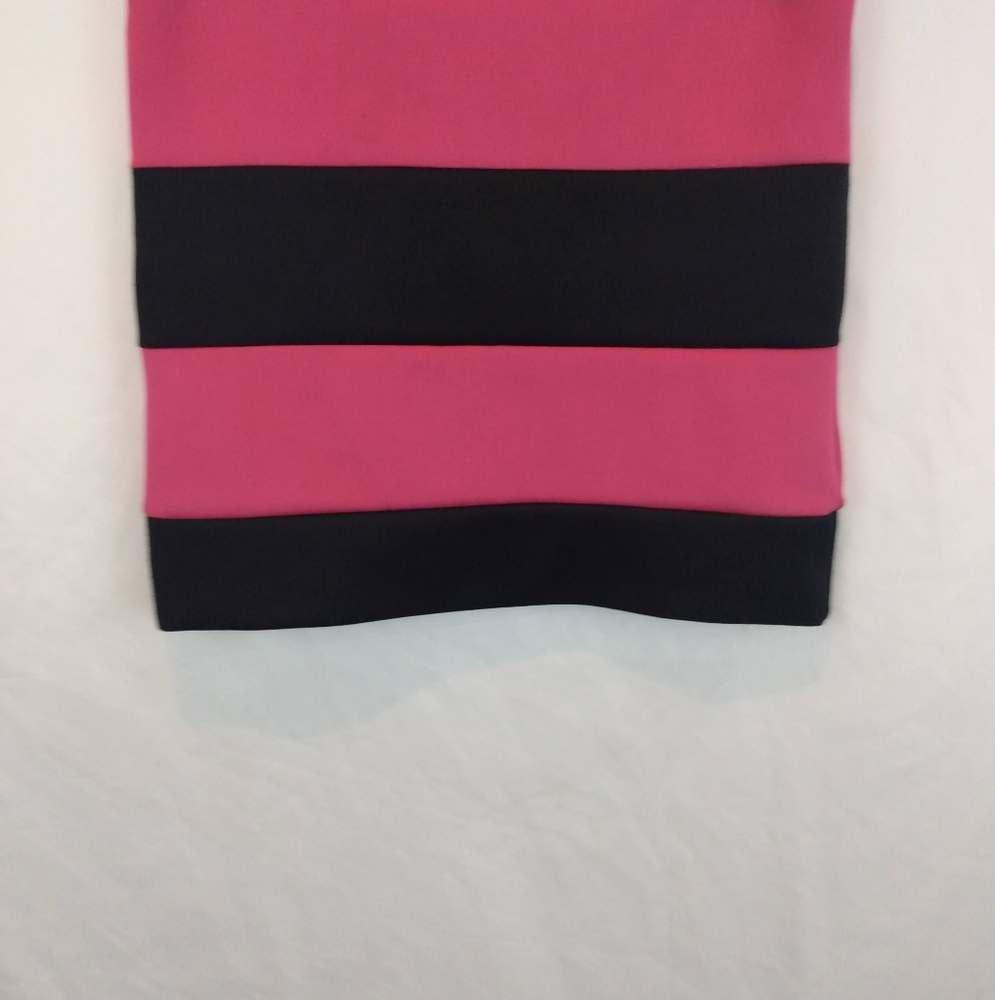 Speechless Fushsia/Black Striped Mini Skirt